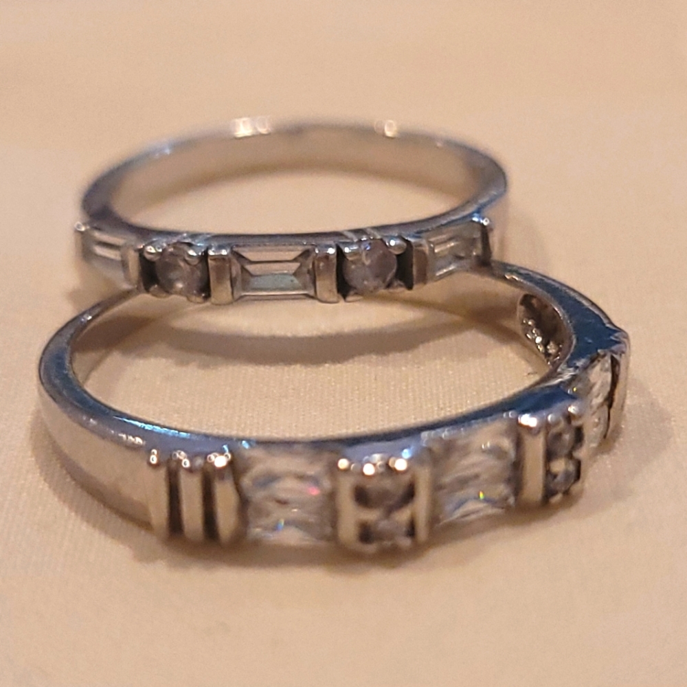 Sterling Silver Wedding Band Set